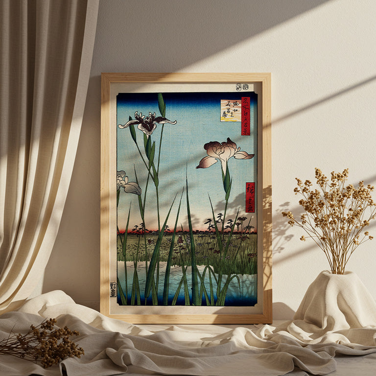 "Blooming Irises in Horikiri" by Hiroshige