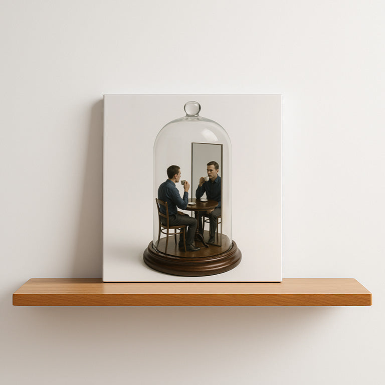 "Reflections Over Coffee" | Surreal Funny Digital Wall Art