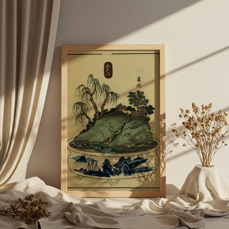 "Yokkaich – Tōkaidō Bonsai View" | Vintage Japanese Landscape