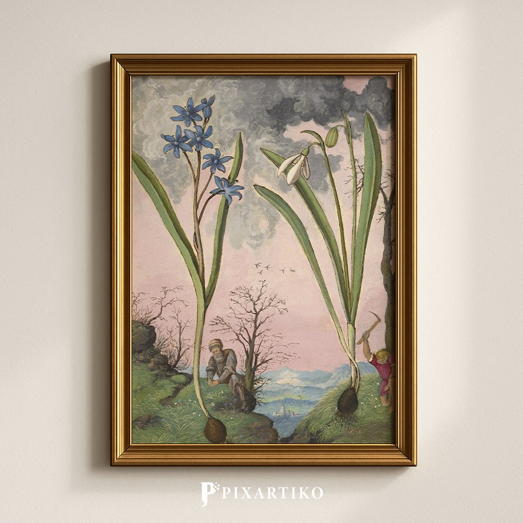 Galanthus and Ipheion | Vintage Botanical Print