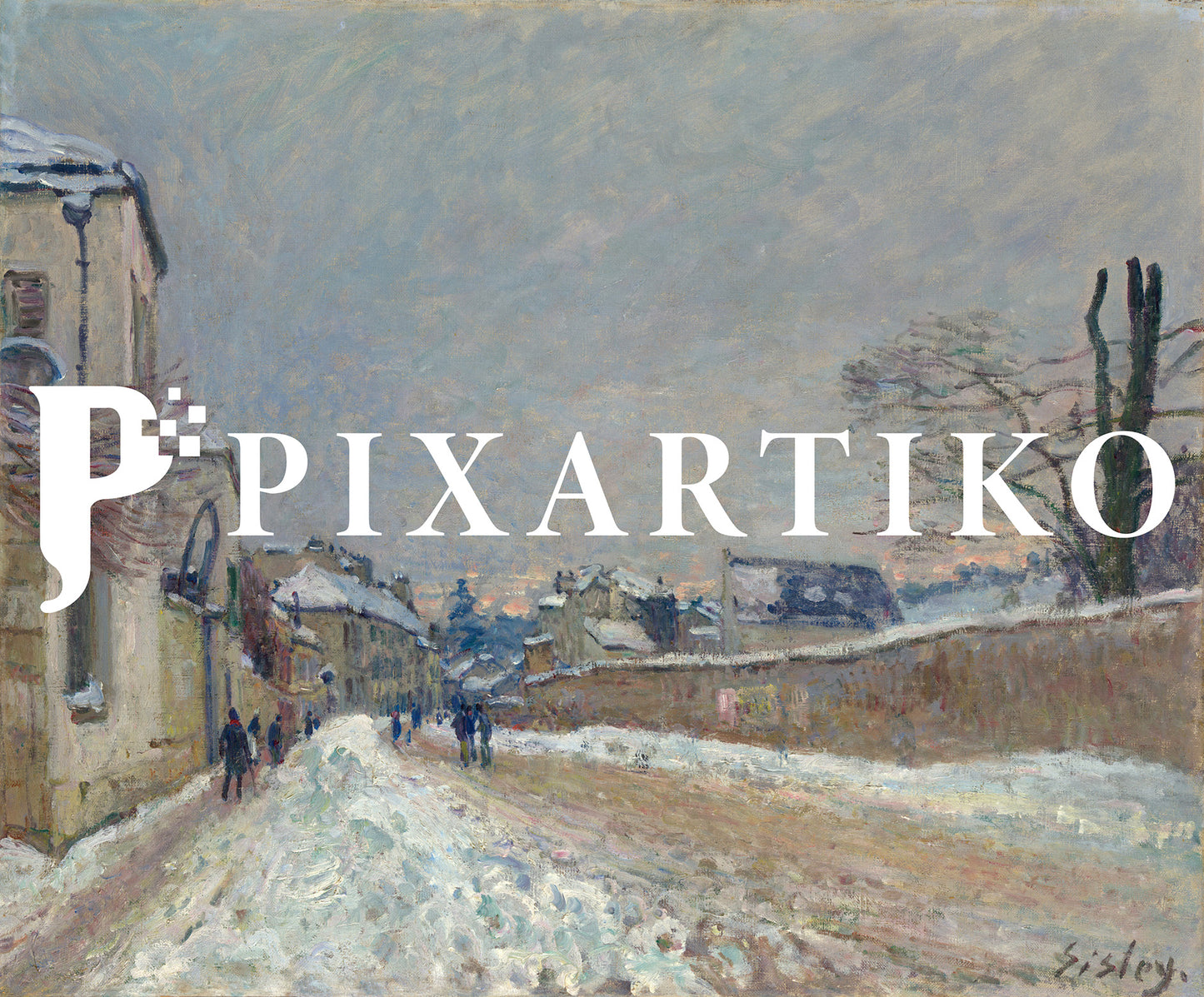 "Rue Eugène Moussoir at Moret, Winter" by Alfred Sisley
