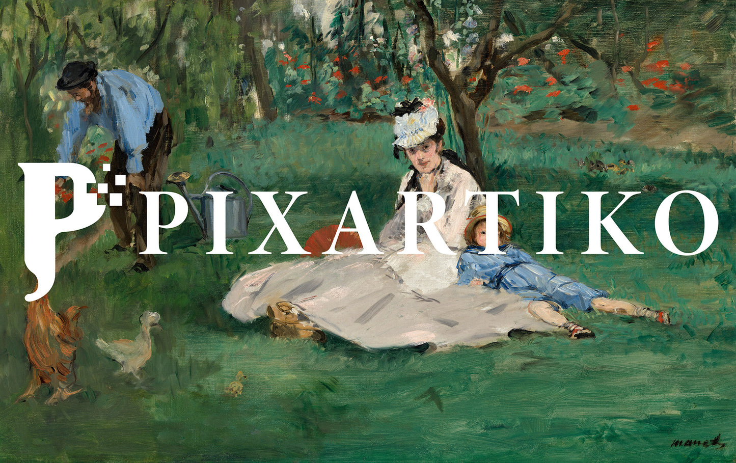 "The Monet Family in Their Garden at Argenteuil" by Édouard Manet