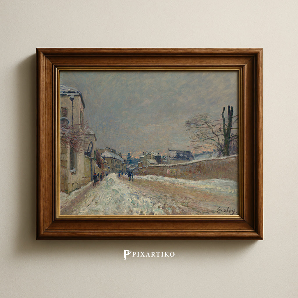 "Rue Eugène Moussoir at Moret, Winter" by Alfred Sisley