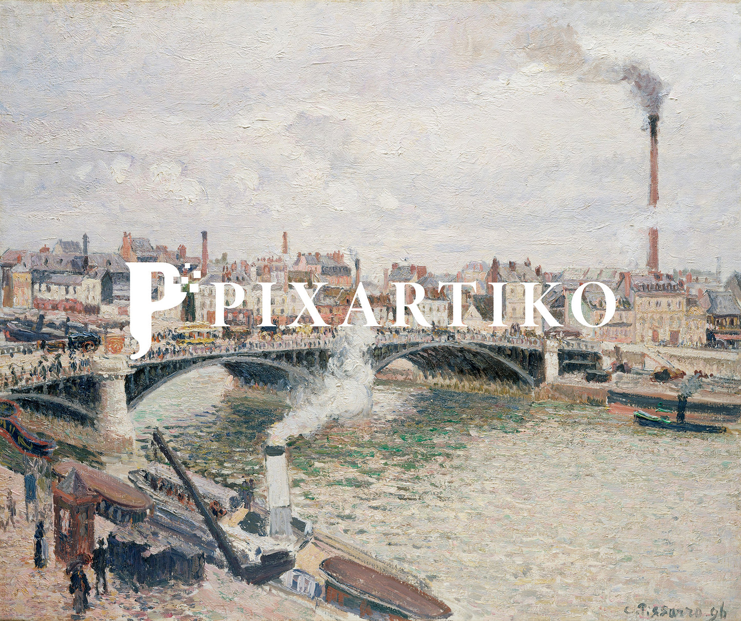 "Morning, An Overcast Day, Rouen" by Camille Pissarro