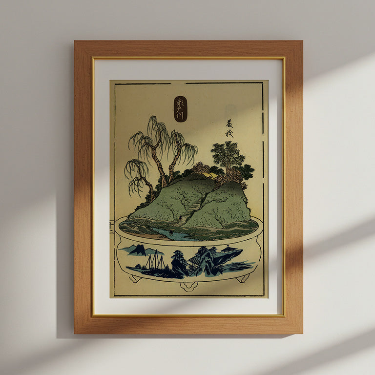 "Yokkaich – Tōkaidō Bonsai View" | Vintage Japanese Landscape
