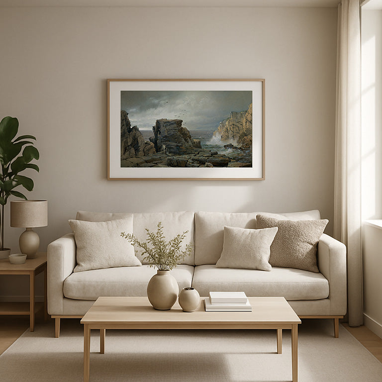 A Rocky Coast | Vintage Seascape Print