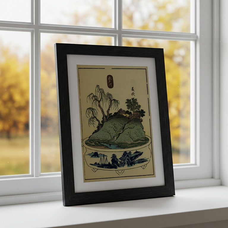 "Yokkaich – Tōkaidō Bonsai View" | Vintage Japanese Landscape