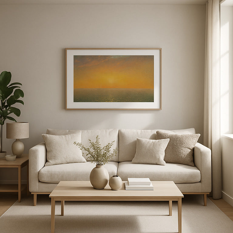 Sunset on the Sea | Minimalist Ocean Sunset Print