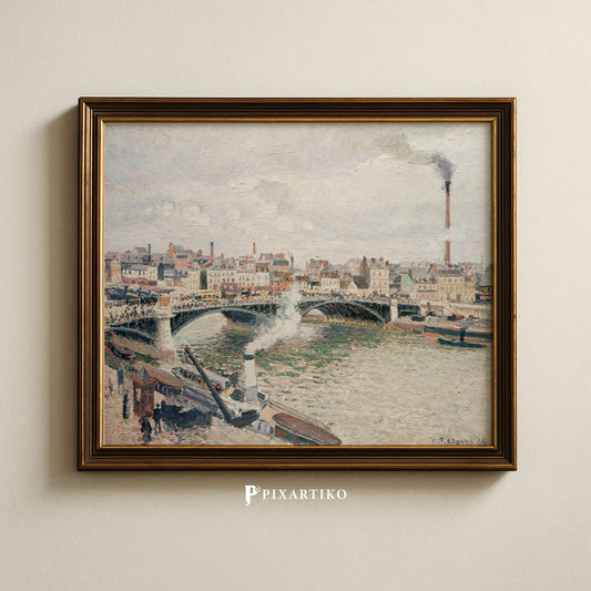 "Morning, An Overcast Day, Rouen" by Camille Pissarro