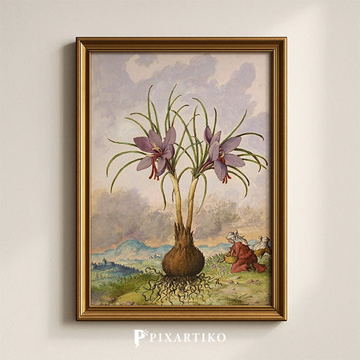 Crocus sativus | Vintage Botanical Print