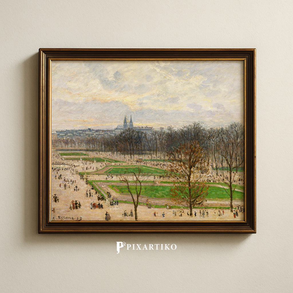 "The Garden of the Tuileries on a Winter Afternoon" by Camille Pissarro