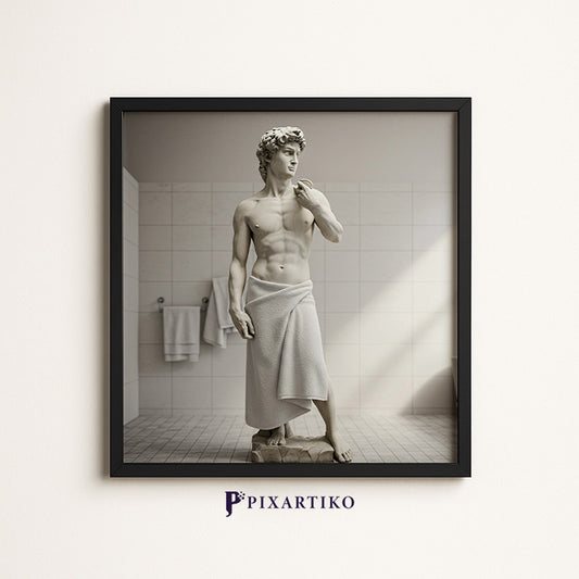 "Classic Abs, Modern Towel" by Pixartika Collective