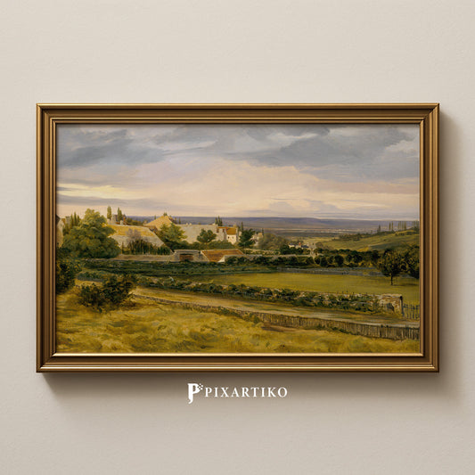 A Village in a Valley | Vintage French  Landscape