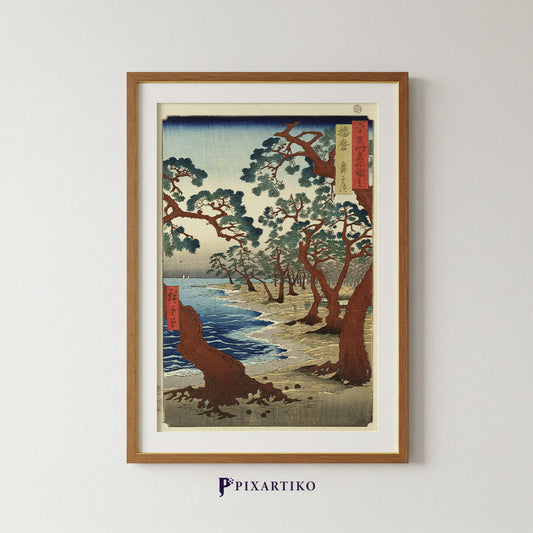 "Maiko Beach in Harima Province" by Hiroshige