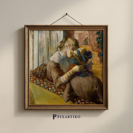 "At the Milliner's" by Edgar Degas