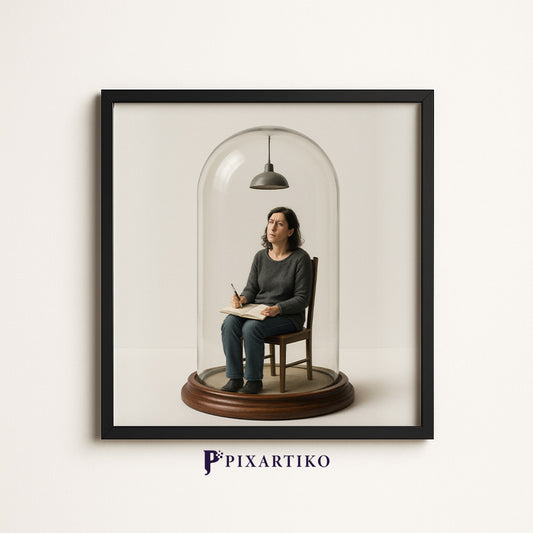 "The Idea That Wouldn’t Come" | Surreal Digital Art Print
