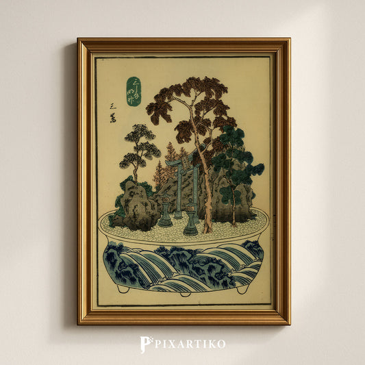 "Mishima – Torii Garden" | Japanese Vintage Landscape