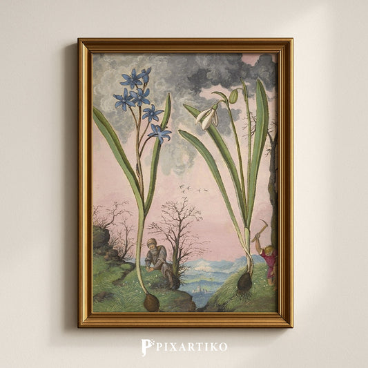 Galanthus and Ipheion | Vintage Botanical Print