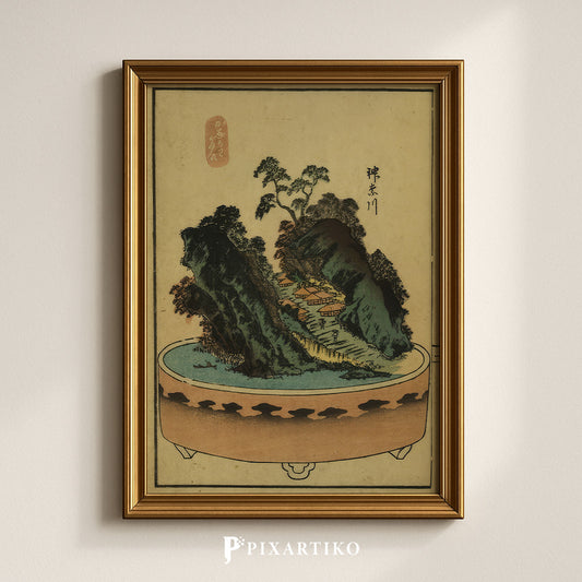 “Kanagawa – Miniature Mountain Village” | Japanese Ukiyo-e