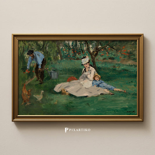 "The Monet Family in Their Garden at Argenteuil" by Édouard Manet