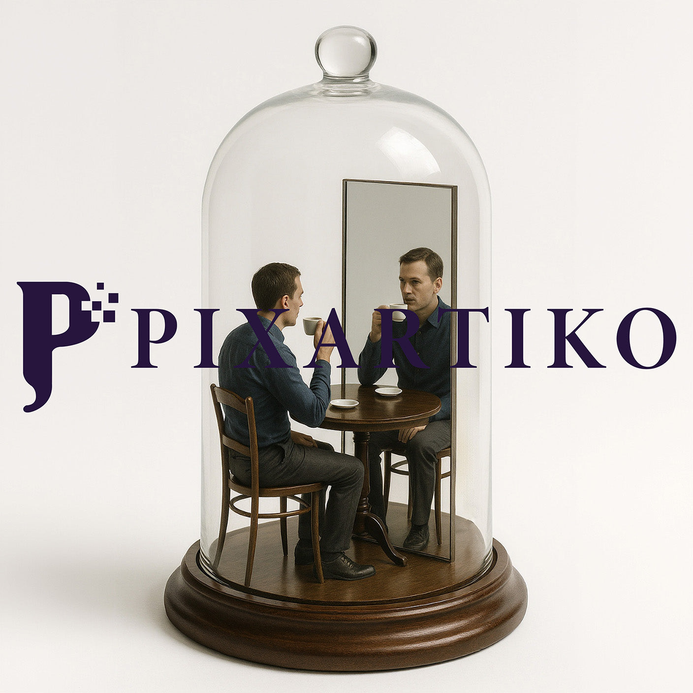 "Reflections Over Coffee" | Surreal Funny Digital Wall Art