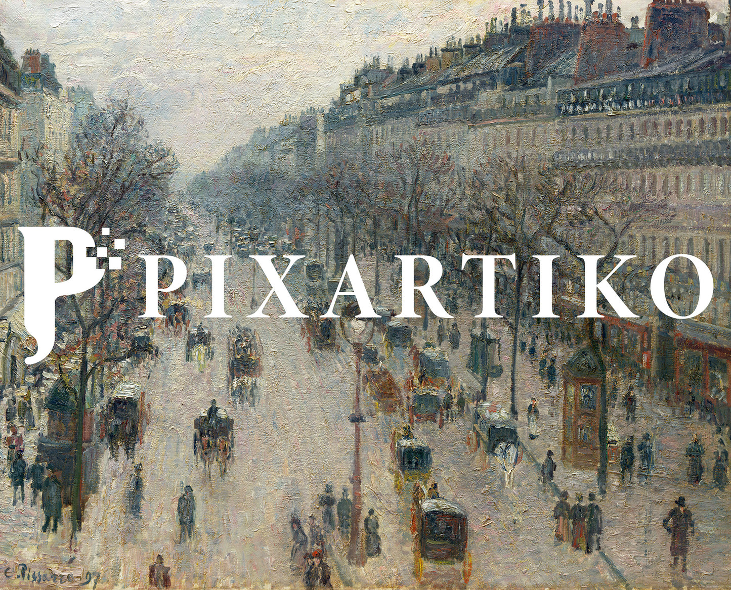 "The Boulevard Montmartre on a Winter Morning" by Camille Pissarro
