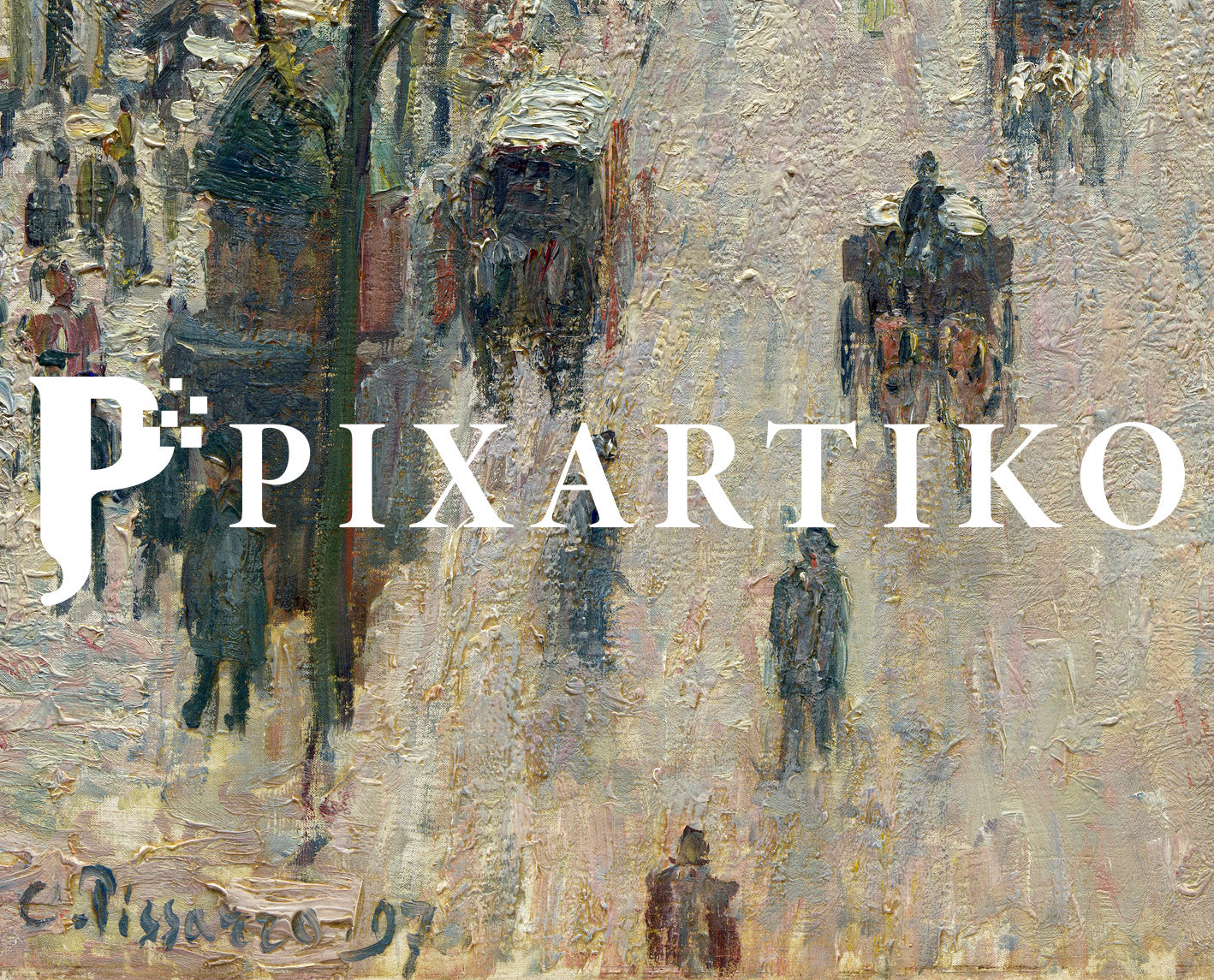 "The Boulevard Montmartre on a Winter Morning" by Camille Pissarro