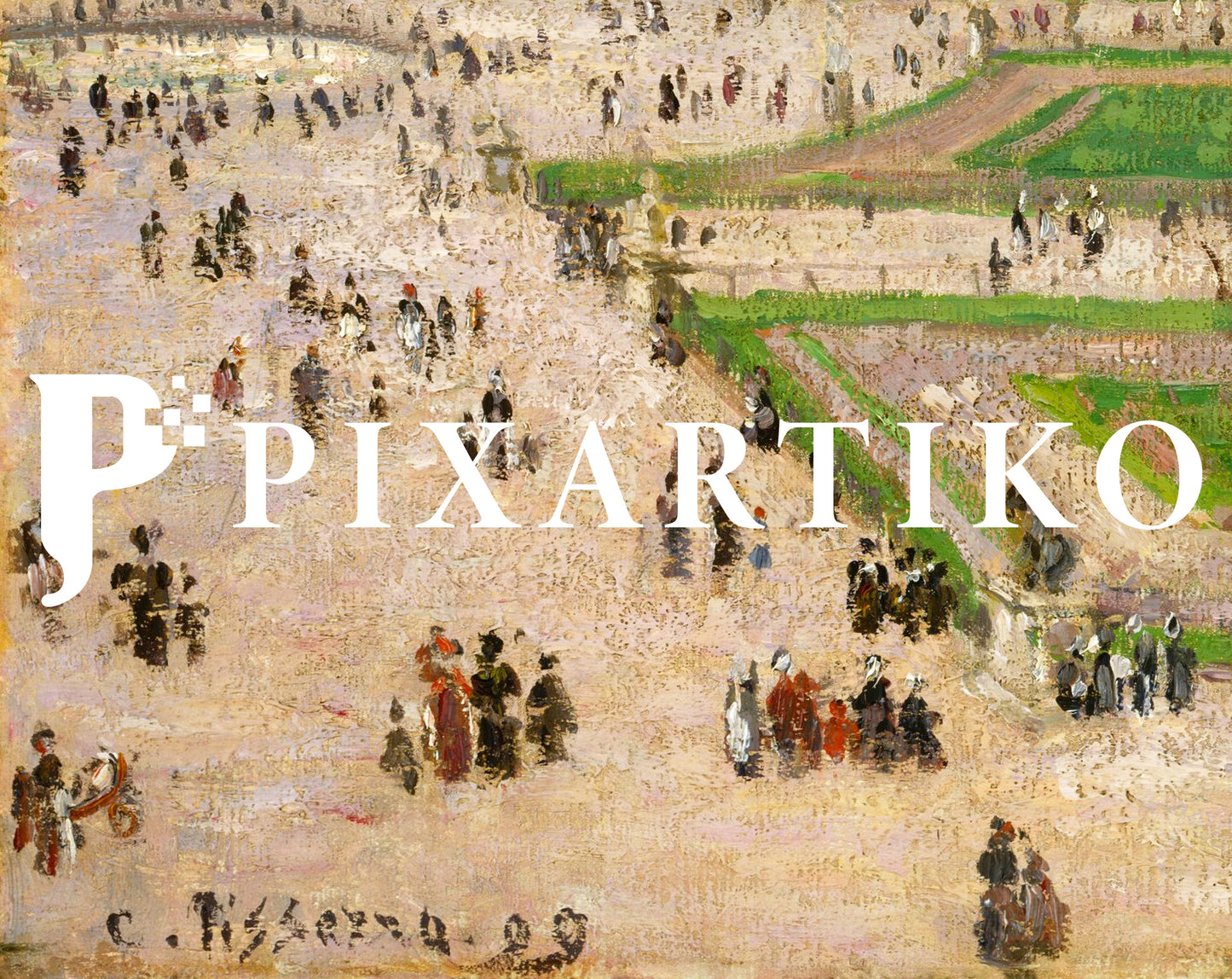 "The Garden of the Tuileries on a Winter Afternoon" by Camille Pissarro