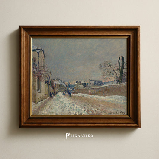 "Rue Eugène Moussoir at Moret, Winter" by Alfred Sisley